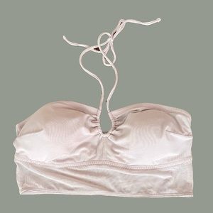 Gilly Hicks mauve halter form fitting crop top / bralette